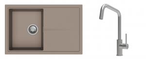 K-StrongSinks S3 Set Sink Labe 780x500mm granite beige + Tap Arda inox