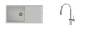 K-StrongSinks S3 Set Sink Labe 1000x500mm granite white + Tap Neris inox