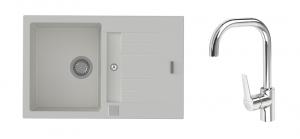 StrongSinks S3 Set sink Vardar 780,780x500mm,gran.white+mixer tap Garonne,chr.