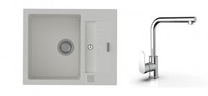 StrongSinks S3 Set sink Vardar 615,615x500mm,gran.white+mixer tap Stréva,chr.