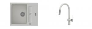 K-StrongSinks S3 Set Sink Vardar 615x500mm granite white + Tap Neris white