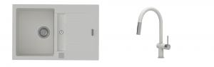 K-StrongSinks S3 Set Sink Vardar 780x500mm granite white + Tap Neris white