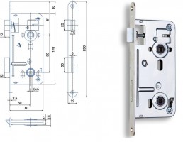 HOBES 540 lock 90/80 WC zinc white