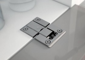 Kimana IF hinge for bottom hinge, nickel-plated