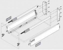 BLUM set Antaro D 450 mm/30 kg, Blumotion/TOB, grey R9006