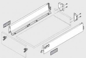 BLUM set Antaro M 500 mm/30 kg, Blumotion/TOB, grey R9006