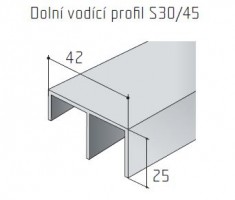 S-profile S30 / 45 bottom anodized 2m