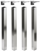 Afiu Table leg 700 60x60 mm, HETTICH 9078497, stainless steel imitation
