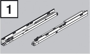 BLUM 578.5001B slide Tandembox 500mm 30kg L+P