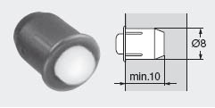 BLUM 993.706 Buffer stop, O 8 mm grey