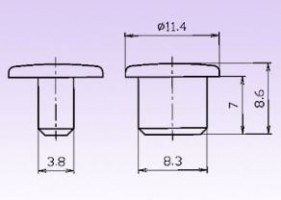 Installation hole cover cap 8mm white