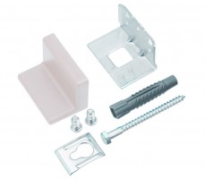 Cabinet side hanging fittings (white), with wall plug