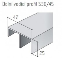S-profile S30 / 45 bottom anodized 2.5 m