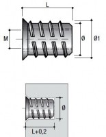 Screw nut with collar BU04 M6x20mm
