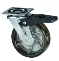 StrongCastors Castor TOP, diameter 75 mm, transparent dark, with brake