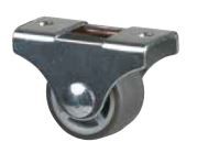 StrongCastors Castor 25 mm, grey, fixed, softened tread