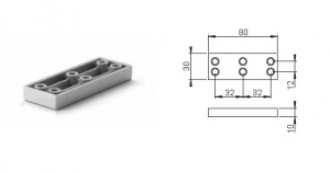 StrongLegs furniture leg FP007, 10mm, gray RAL 9006