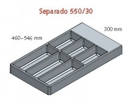 Cutlery tray Separado 546x300x2,8 mm silver