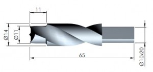 IF-vrták 14 mm pro Maori polic. podpěru