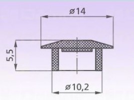 cover cap for installation hole diameter 10mm black