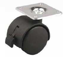 StrongCastors Castor 30 mm plate, brake, black