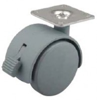 StrongCastors Castor 40 mm, grey, plate, brake