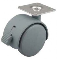 StrongCastors Castor 40 mm, grey, plate, brake