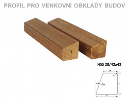 Palubky fasáda Borovice ThermoWood Rhombus 1/2 (HSS) 4200/42/28-42