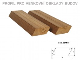 Palubky fasáda Borovice ThermoWood Rhombus (SSS) 4200/68/26