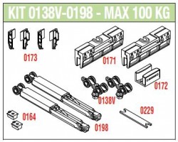 SISCO fittings set for glass doors 100kg