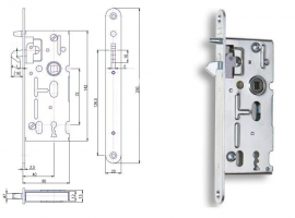 HOBES K 106 lock for sliding doors 72/60