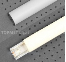 StrongLumio cover strip for profile Uni / Arc clip-on semicircular milky 2000mm
