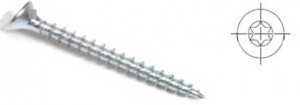 Screw TX 5x60 white zinc T25