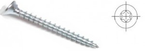 StrongFix Screw TX 3,5x40 with countersunk head white zinc T15
