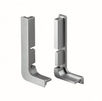 TULIP Gola profile end cap J - open, stainless steel imitation R+L