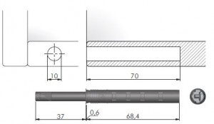 IF K-Push long extra strong with magnet for drilling, gray