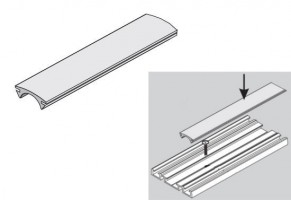 SEVROLL end cap for bottom guide Simple/Blue transparent