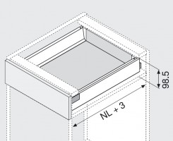 K-BLUM set Antaro M 450 mm/30 kg, Blumotion/TOB, grey R9006, screw