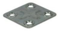 Connecting plate 40x37 white zinc