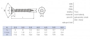 Screw TX 4x70 countersunk head zinc white T20
