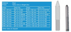 SISO-combined screw M8x80 zinc yellow