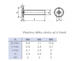 Decorative screw DIN 967 M6x60 nickel