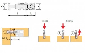 Cam screw-in dowel  for eccentric TE93 Quick (34mm)