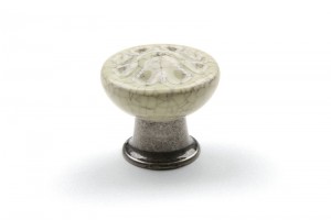 TULIP Knob Country antique black/porcelain beige