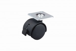 StrongCastors Castor 40 mm plate brake black