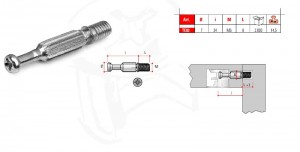 Cam screw-in dowel  TE03 to eccentric M6x34