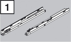 BLUM 576.6501B slide Tandembox 650mm 65kg R+L