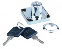 StrongLocks drawer lock, the same key, chrome + metal stopper
