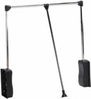 StrongWire Tiltable wardrobe rod 685-940 black/chrome