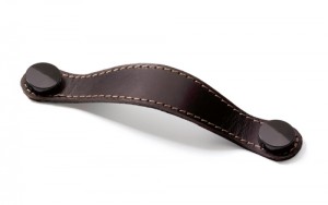 HETTICH 9113646 Handle Gela 150/128 mm dark brown leather